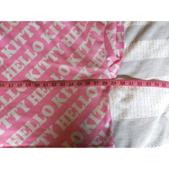 Hello Kitty Pink Cropped Hoodie Oversized M/L Kawaii Y2K Teddy Bear Logo - Picture 6 of 7